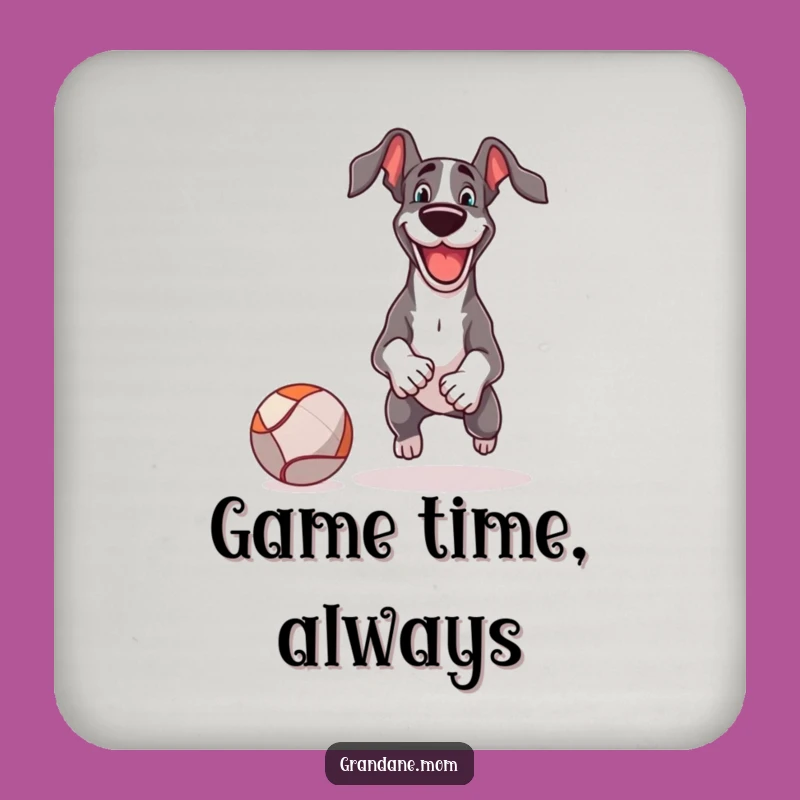 Funny Great Dane Fetch Ball Coaster: Protect Surfaces with Playful Charm