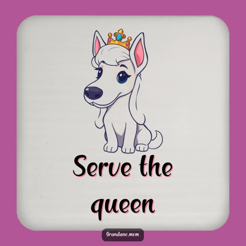 Funny Regal Grand Dane Tiara Coaster: Protect Surfaces with Dignity - Quirky Dog Decor