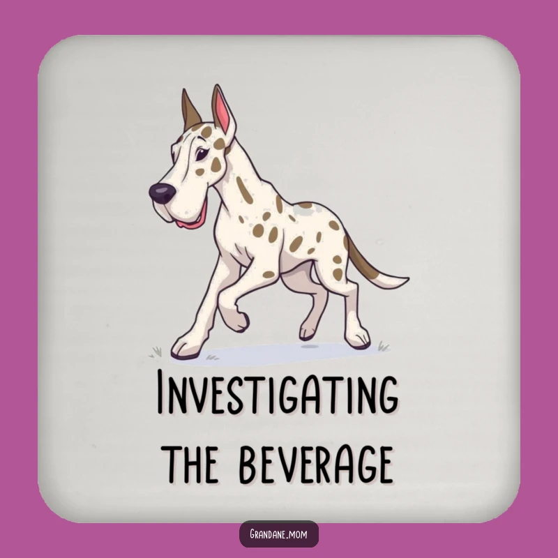 Funny Grand Dane Coasters: Determined Explorer Protection, Set of Adventurous Dog Gifts