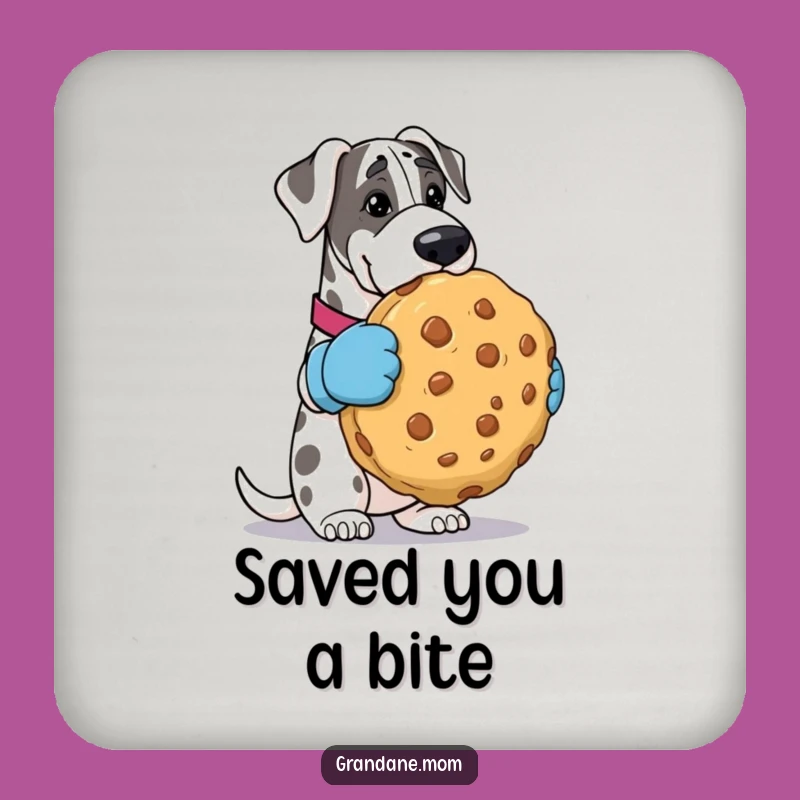 Funny Grand Dane Oven Mitts Cookie Drink Coaster - Protect Surfaces with Humor