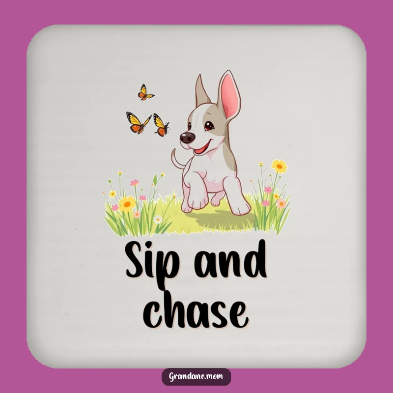 Funny Grand Dane Butterfly Coasters: Protect Surfaces with Paw-sitivity!