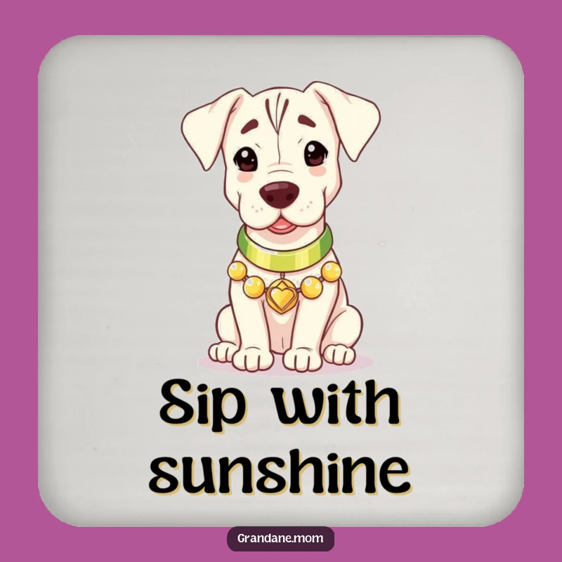 Grand Dane Warmth Coaster: Protect Surfaces with Gentle Canine Charm Gift