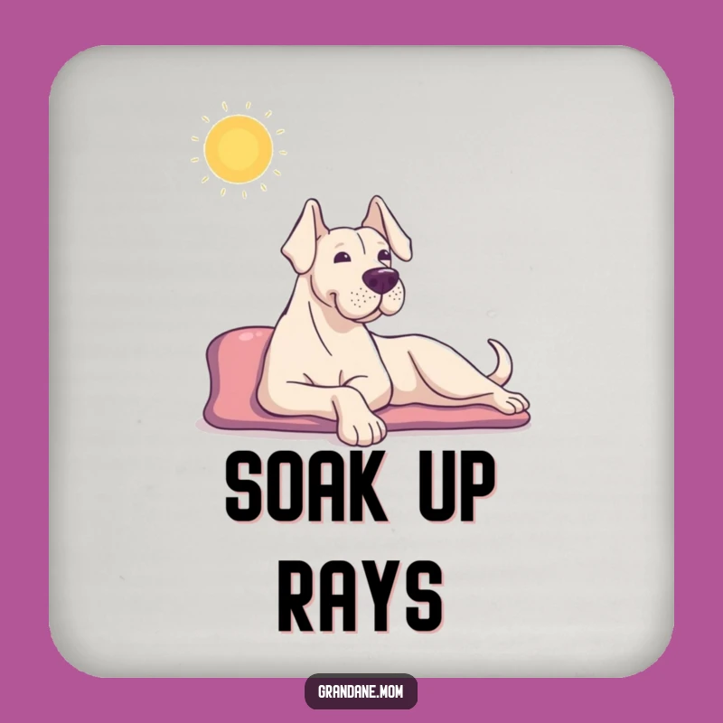 Funny Grand Dane Coaster: Sun Stretch Protection, Chic Funny Gift for Tables