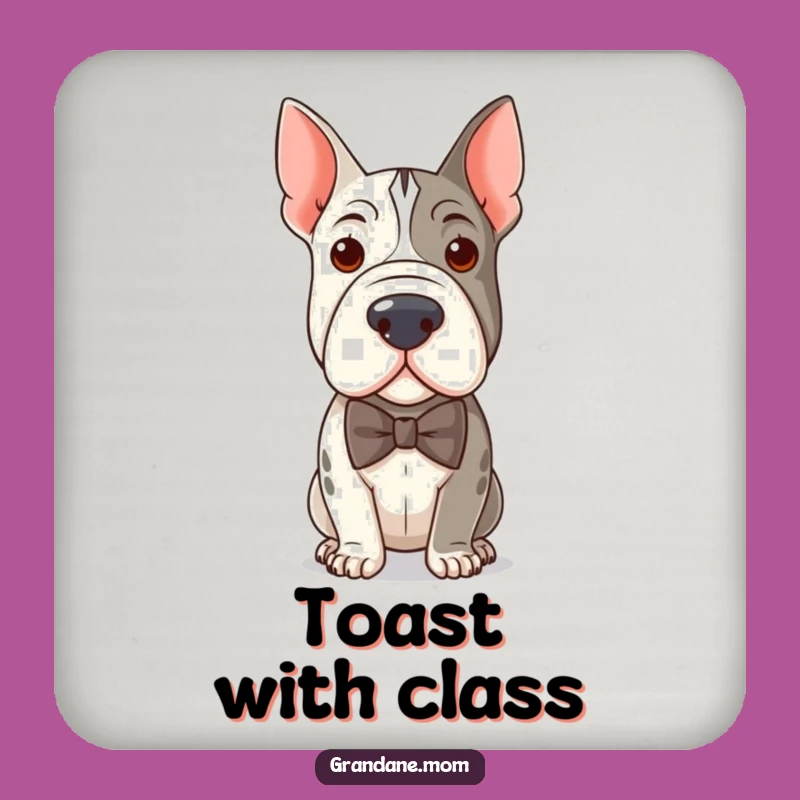 Sophisticated Funny Distinguished Grand Dane Bow Tie Coaster - Humorous Table Protector Gift