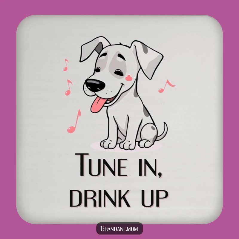 Funny Great Dane Musical Drink Coaster: Protect Surfaces from Spills & Notes, Quirky Funny Gift