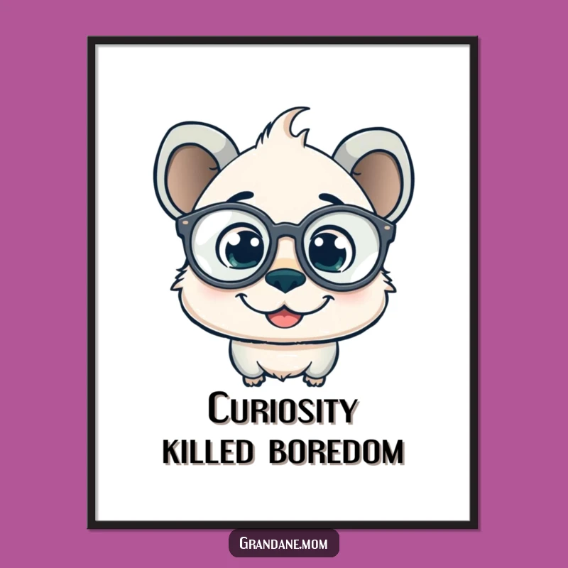 Funny Daniff Spectacles Poster - Curious Pup Wall Art Gift