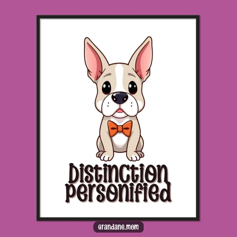 Funny Distinguished Dane Poster: Elegant Bow Tie Dog Art Print Gift