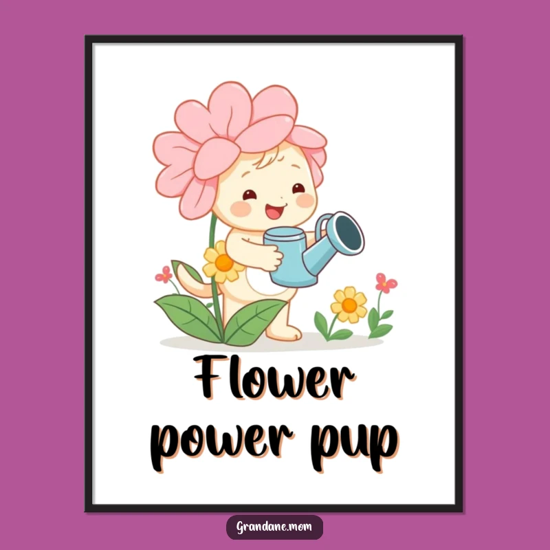 Funny Daniff Gardener Poster: Cheerful Canine Art for Plant Lovers