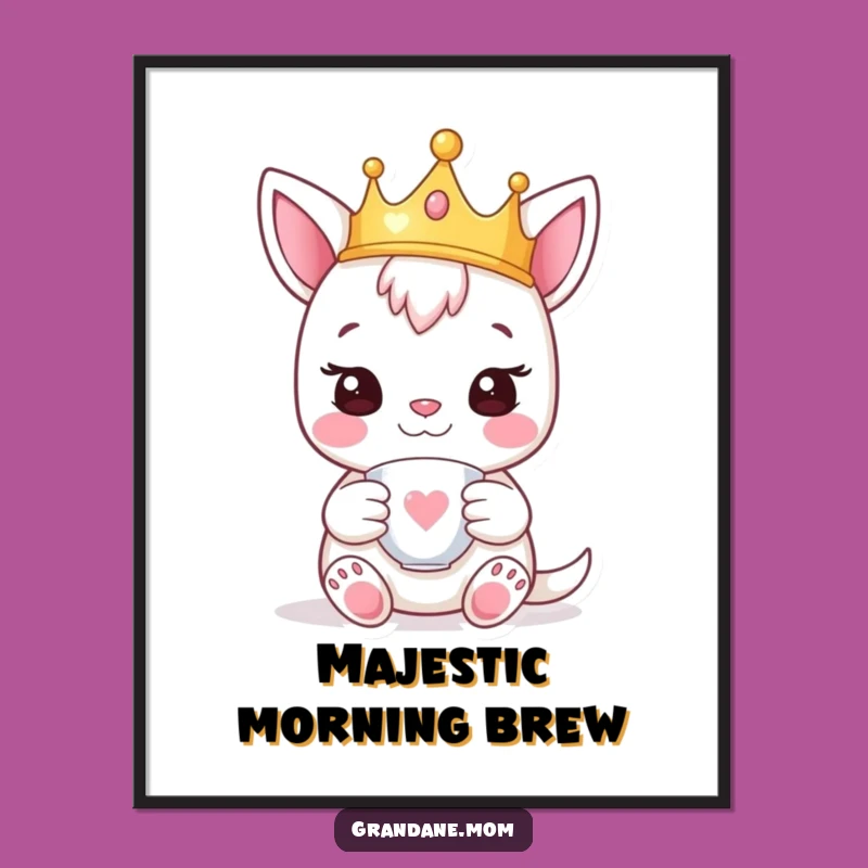 Funny Daniff Crown Poster - Royal Pup Wall Art Gift