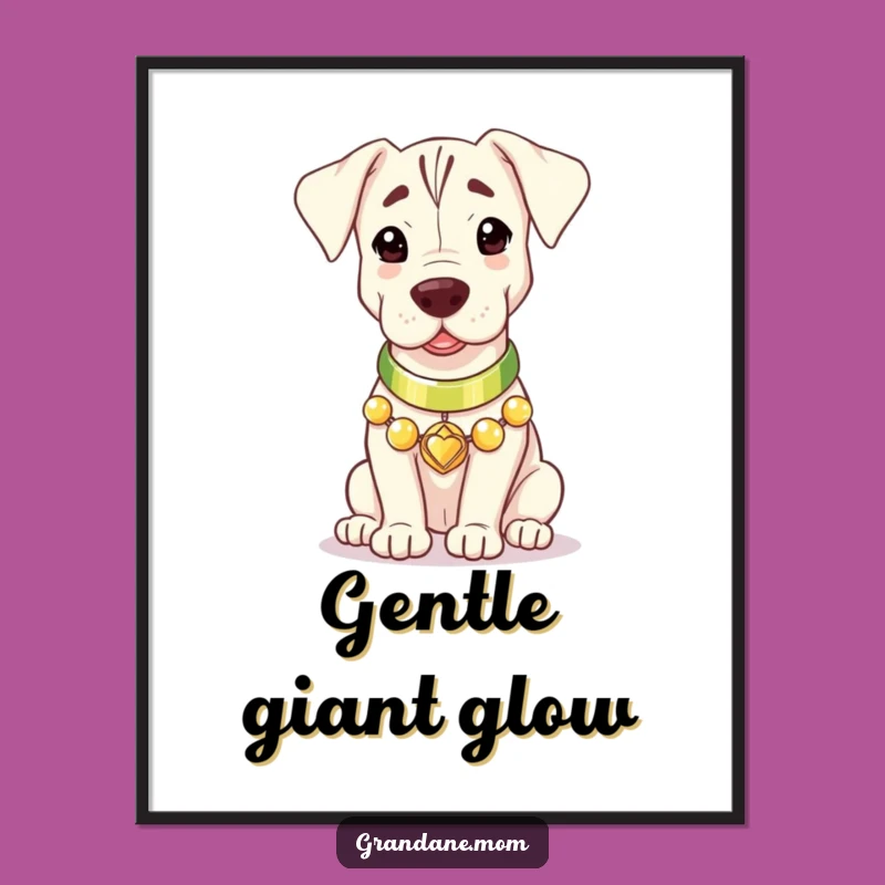 Grand Dane Gentle Warmth Art Print: Decorate with Canine Kindness Gift
