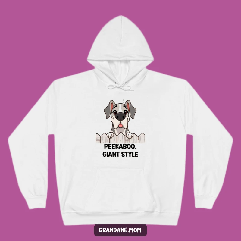 Cozy Grand Dane Fence Watch Hoodie: Warm and Humorous Dog Gift