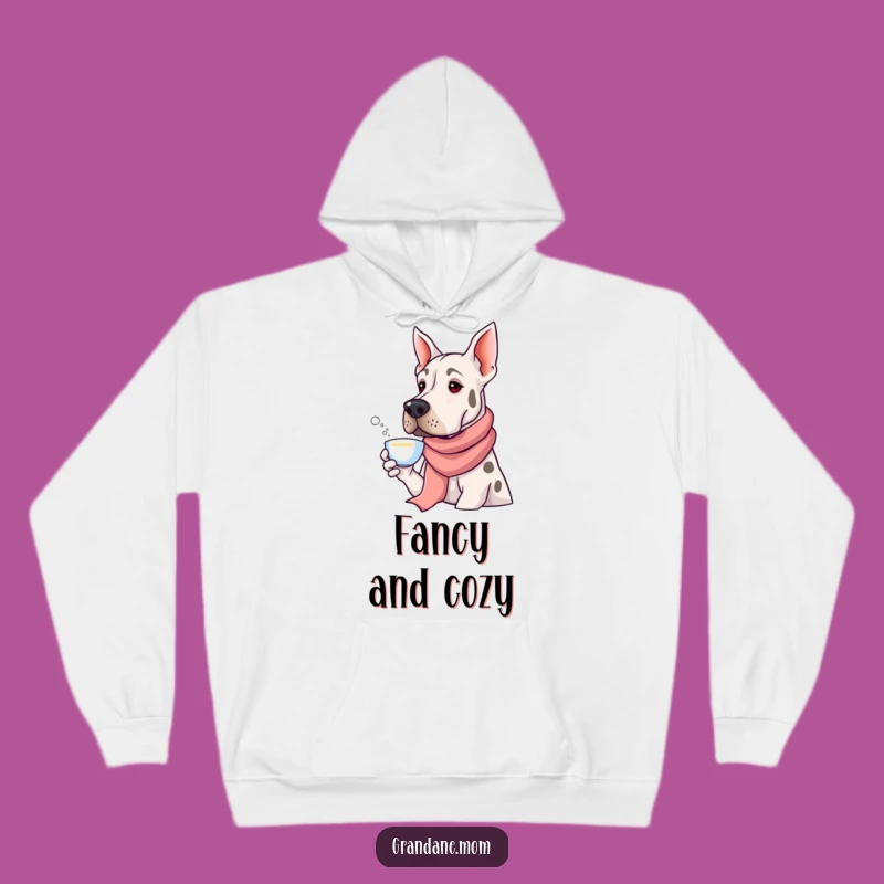 Cozy Funny Grand Dane Tea Hoodie - Warm & Humorous Dog Lover Gift