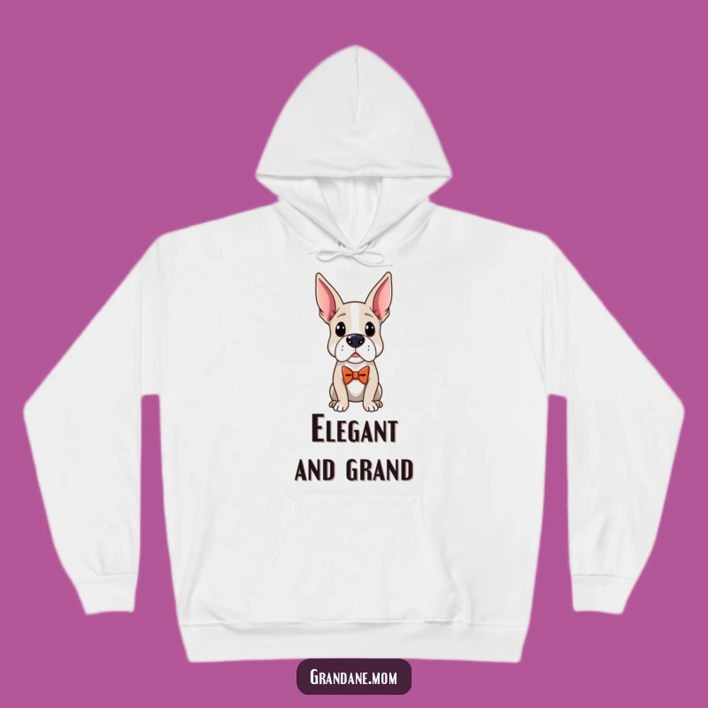 Funny Distinguished Dane Hoodie: Cozy Bow Tie Dog Gift for Classy Individuals