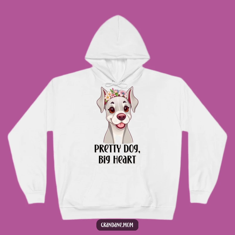 Funny Grand Dane Hoodie: Cozy Floral Dog Wear, Warm Gift for Lovers