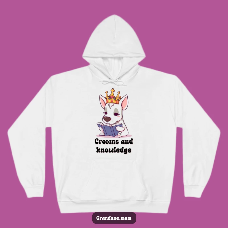Funny Grand Dane Royal Hoodie: Cozy Crowned Reader Gift