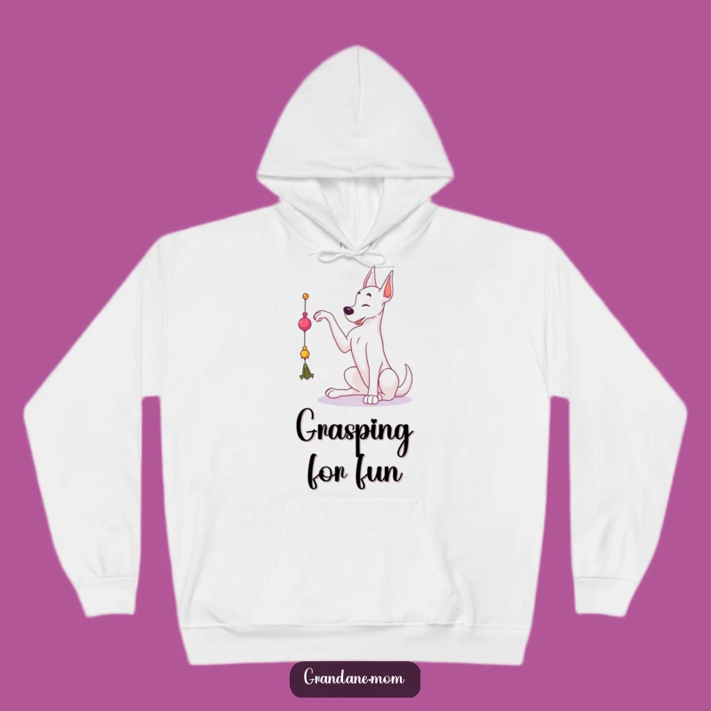 Cozy Funny Grand Dane Hoodie: Toy Reacher, Warm Playful Dog Lover Gift