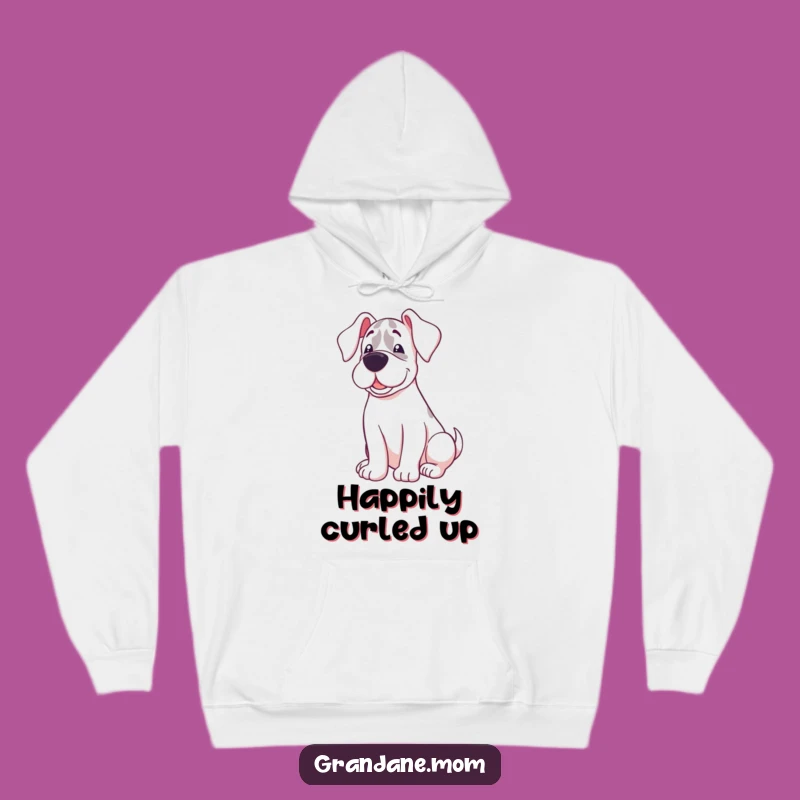 Ultra Cozy Funny Sweet Grand Dane Happy Curl Hoodie - Warm Relaxation Gift