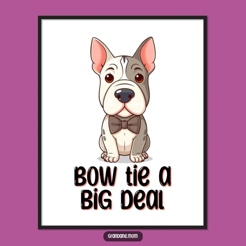 Free Printable Wall Art: Distinguished Grand Dane Bow Tie Funny Downloadable Art Gift