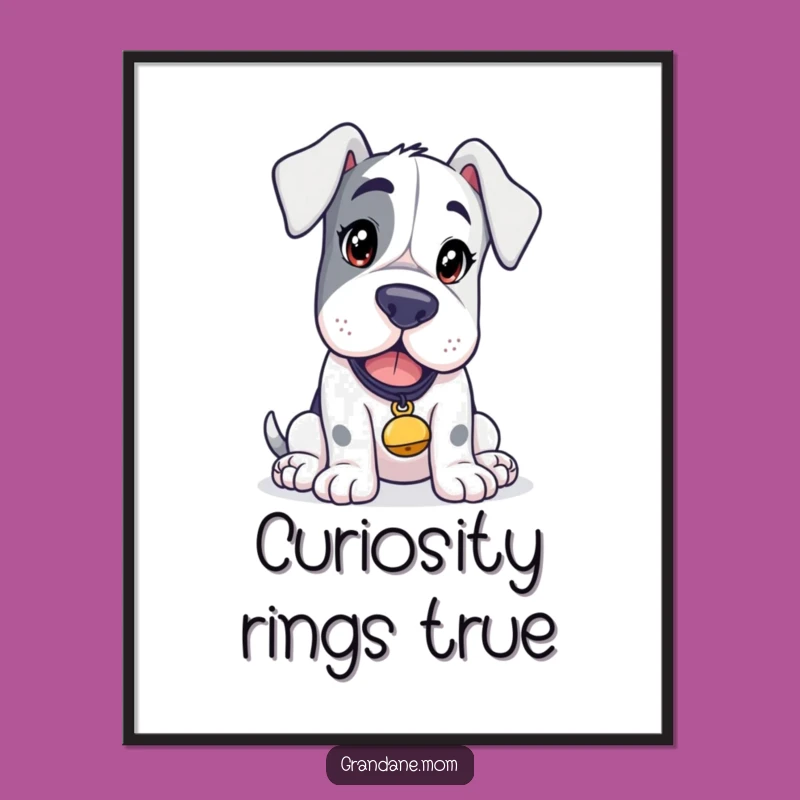 Free Printable Grand Dane Wall Art: Curious Pup, Funny Downloadable Decor