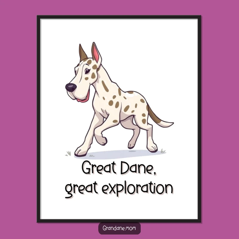 Free Printable Grand Dane Wall Art: Determined Dog, Funny Downloadable Decor for Dog Lovers