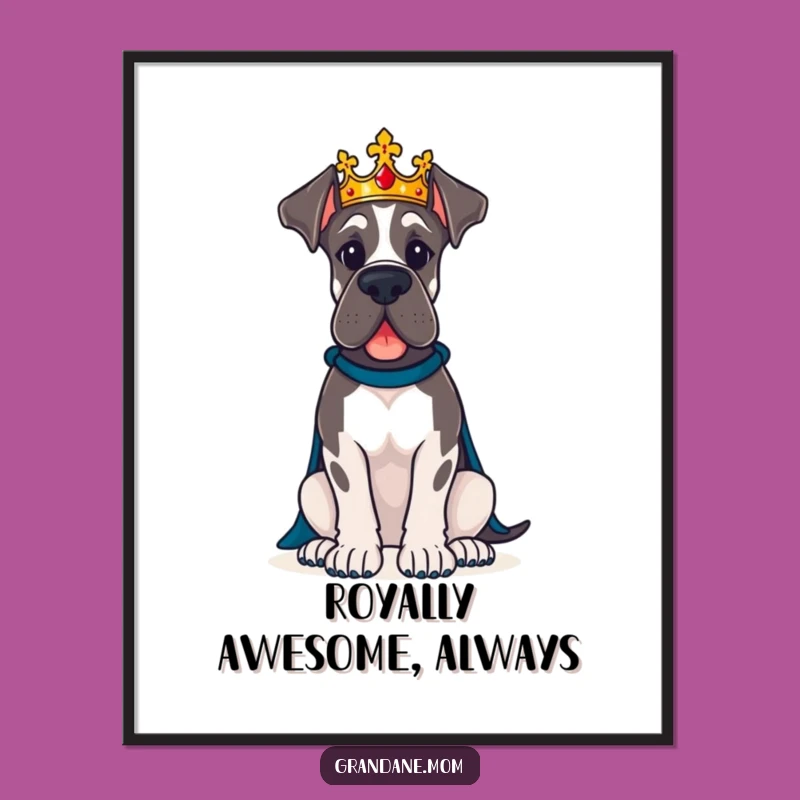 Free Printable Royal Great Dane Wall Art: Regal Dog Downloadable Decor