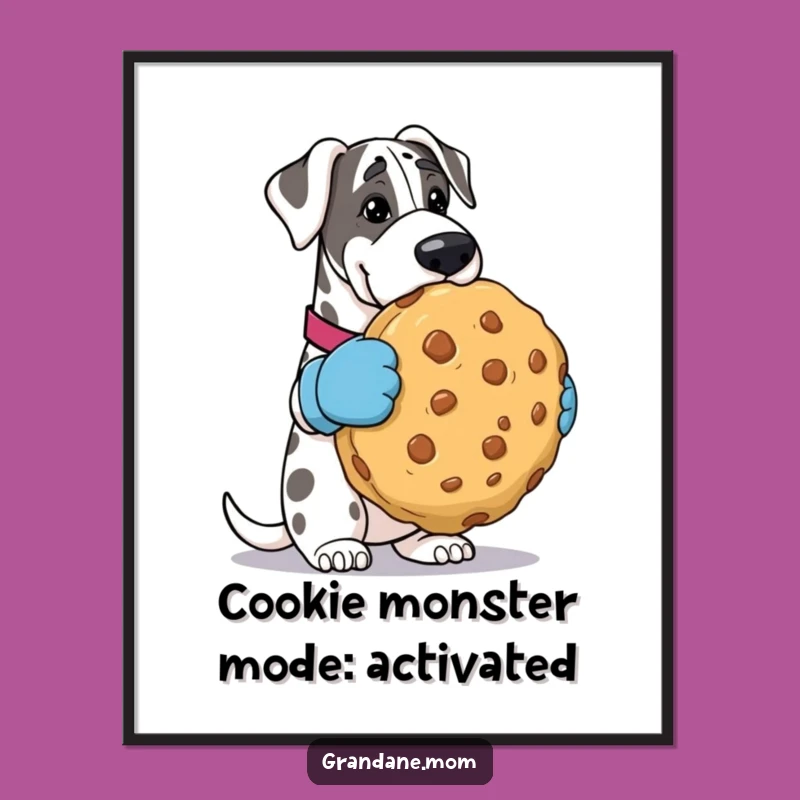 Free Printable Wall Art: Funny Grand Dane Oven Mitts & Cookie Art, Downloadable Decor