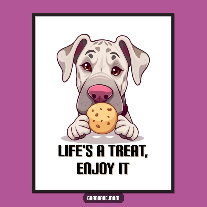 Free Printable Wall Art: Grand Dane Wink Cookie Humor Downloadable Decor Gift