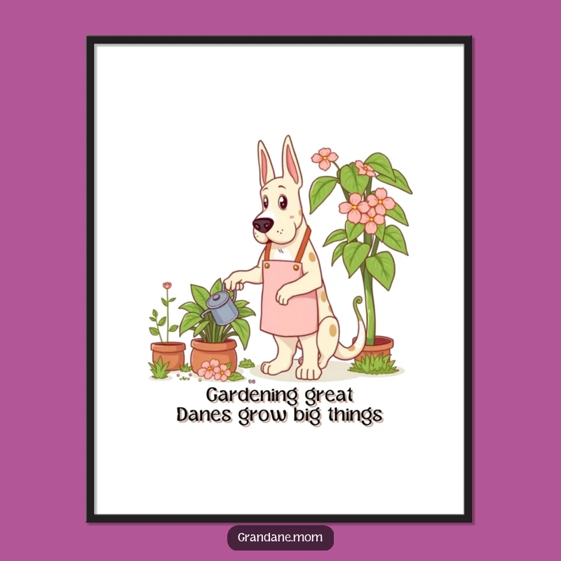 Free Printable Wall Art: Giant Gardener Grand Dane Decor Downloadable Art
