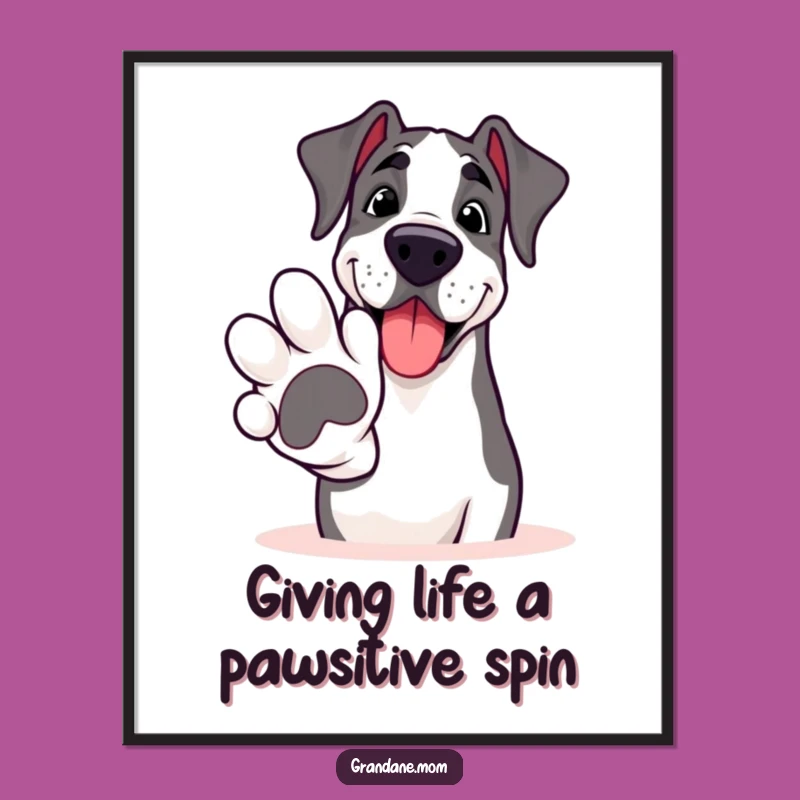 Free Printable Grand Dane Wall Art: Funny Paw Shake Downloadable Decor