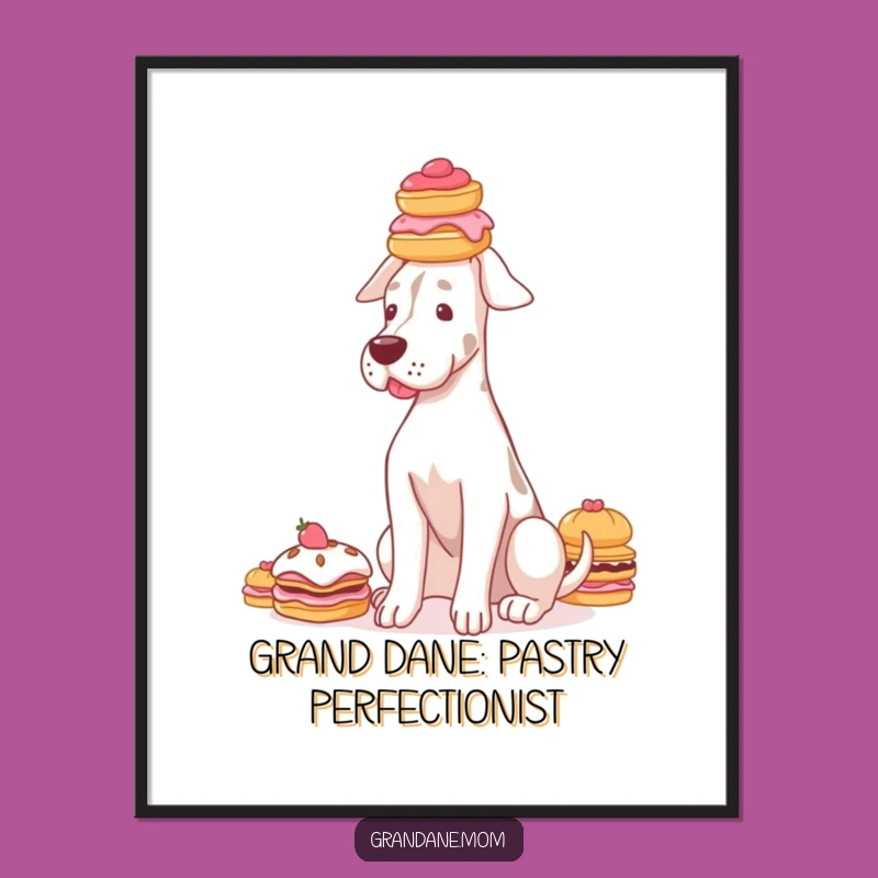 Pastry Pup Wall Art: Free Printable Downloadable Decor, Grand Dane Art for Your Kitchen
