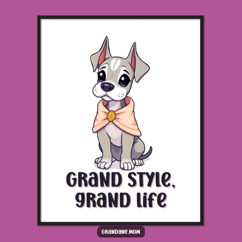 Free Printable Wall Art: Fancy Grand Dane, Funny Downloadable Decor