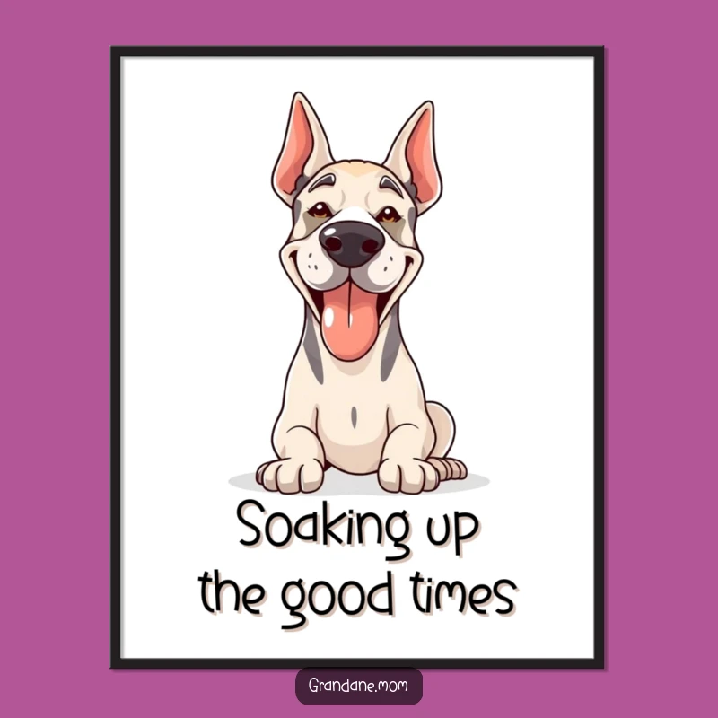 Funny Free Printable Wall Art: Happy Grand Dane in Sun - Humorous Decor