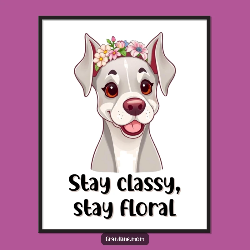 Funny Free Printable Wall Art: Lovely Grand Dane, Whimsical Downloadable Decor