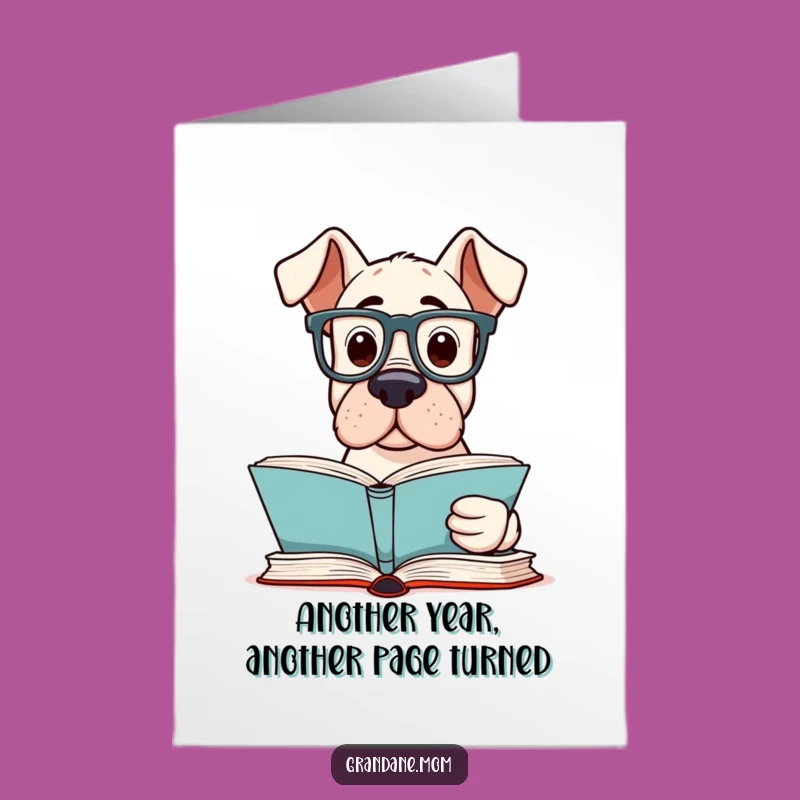 Free Printable Birthday Card: Smart Grand Dane Reader Downloadable Gift