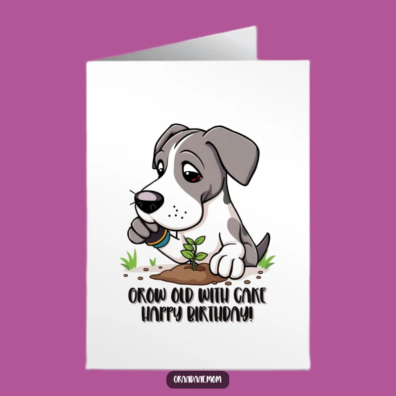 Free Printable Great Dane Gardener Birthday Card - Funny Downloadable Gift for Plant Lovers