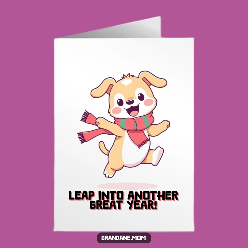 Free Printable Funny Daniff Birthday Card Printable: Stylish Scarf Dog Leap Downloadable Gift