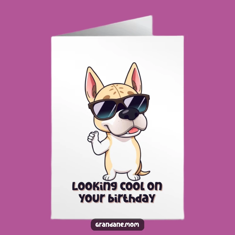 Free Printable Funny Birthday Card: Suave Grand Dane with Sunglasses - Cool Downloadable Gift