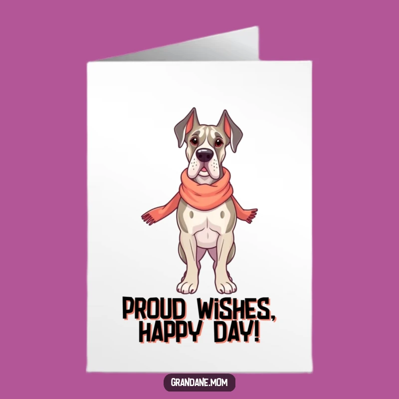 Free Printable Grand Dane Birthday Card: Stylish Pup, Funny Downloadable Gift