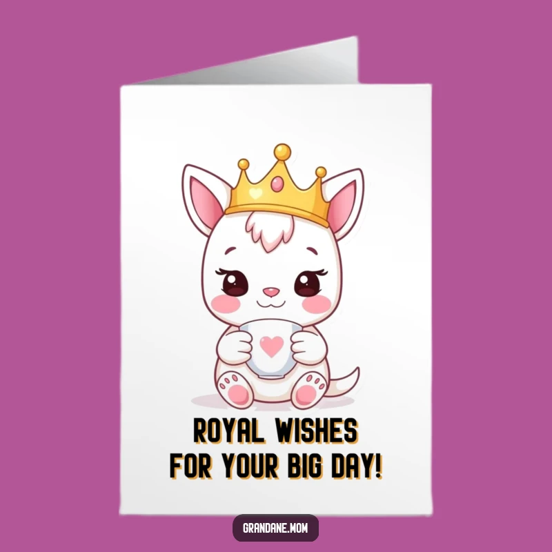 Free Printable Bday Card: Royal Daniff Teacup Toast, Funny Downloadable Gift for Royalty