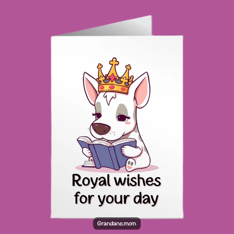 Free Printable Grand Dane Birthday Card: Crowned Scholar, Funny Downloadable Gift