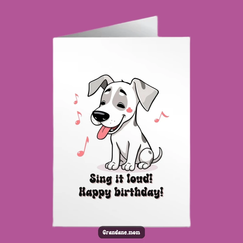 Free Printable Great Dane Musician Birthday Card - Fun Downloadable Gift for Music Lovers