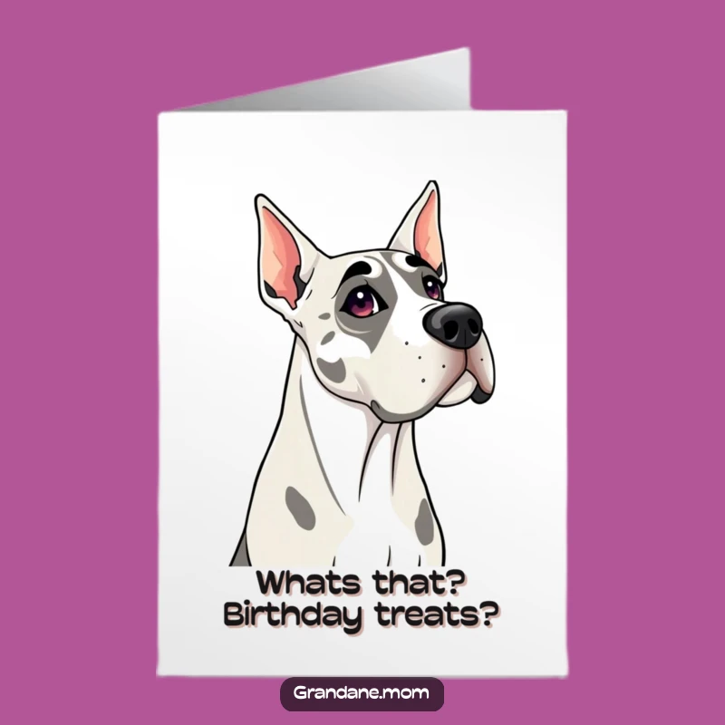 Free Printable Grand Dane Birthday Card: Curious Dog Lover Greeting Downloadable Gift