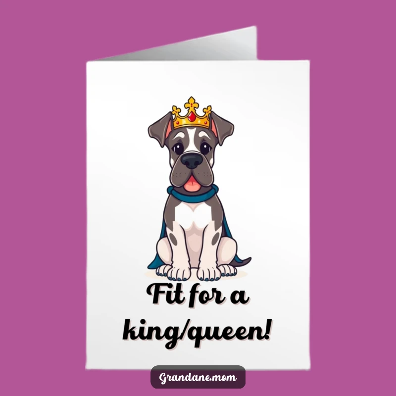 Free Printable Royal Great Dane Congrats Card: Humorous Dog Downloadable