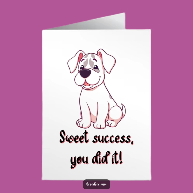 Free Printable Congratulations Card: Sweet Grand Dane Cozy Happy Funny Downloadable Gift