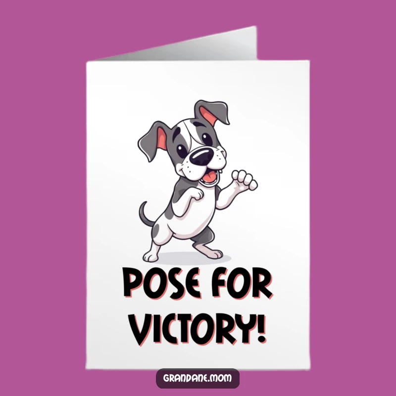 Free Printable Congrats Card: Kawaii Great Dane Pose Dog Downloadable Gift