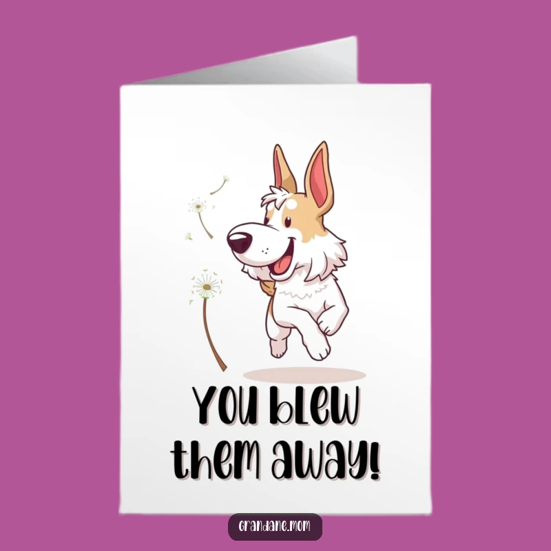 Free Printable Congrats Card: Funny Grand Dane Dandelion Cheer Downloadable Gift