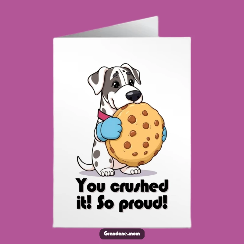 Free Printable Congrats Card: Oven Mitt Dane & Giant Cookie, Fun Downloadable Gift