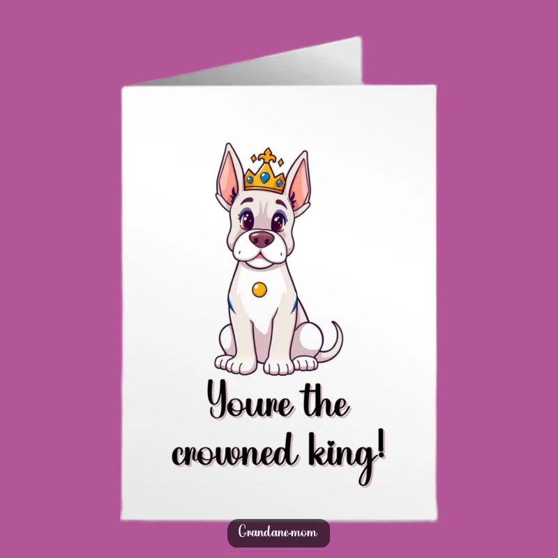 Free Printable Congrats Card: Majestic Grand Dane crown funny downloadable gift for achievers