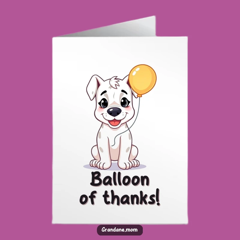 Free Printable Grand Dane Thank You Card: Grateful Pup, Funny Downloadable Gift