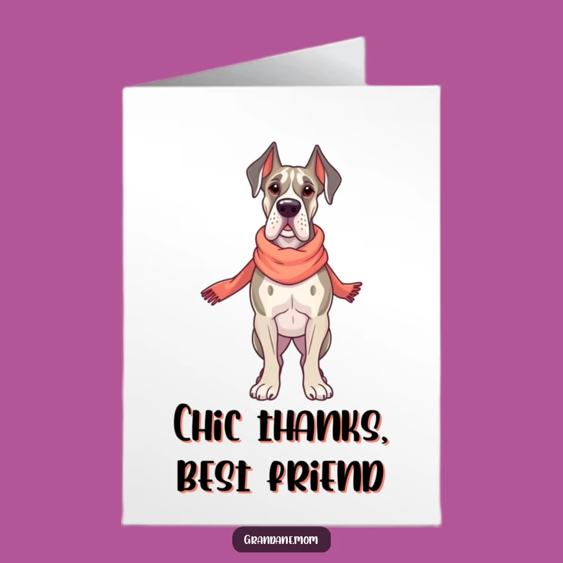 Free Printable Grand Dane Thank You Card: Classy Canine, Funny Downloadable Gift